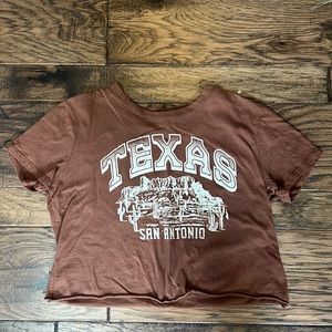 Altard State small brown cropped shirt